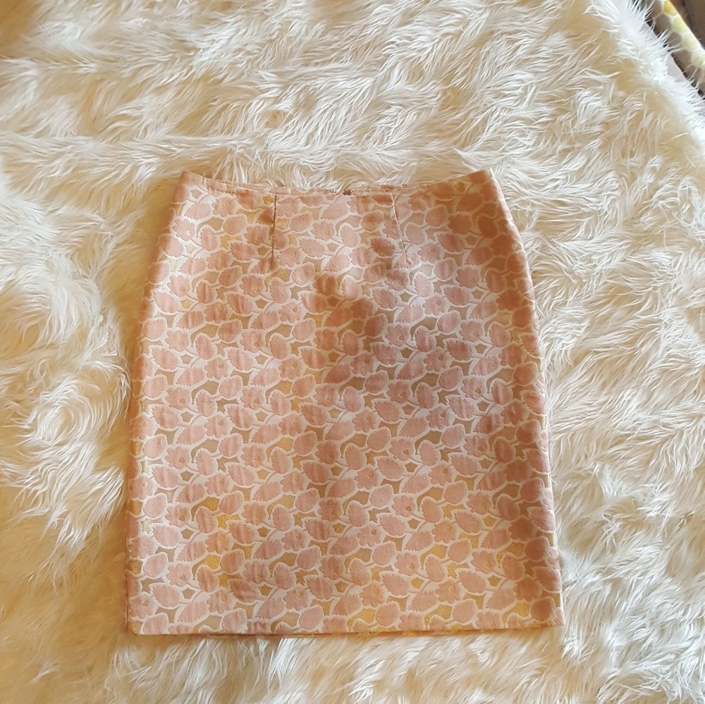 Pink/Gold Floral Patterned Skirt